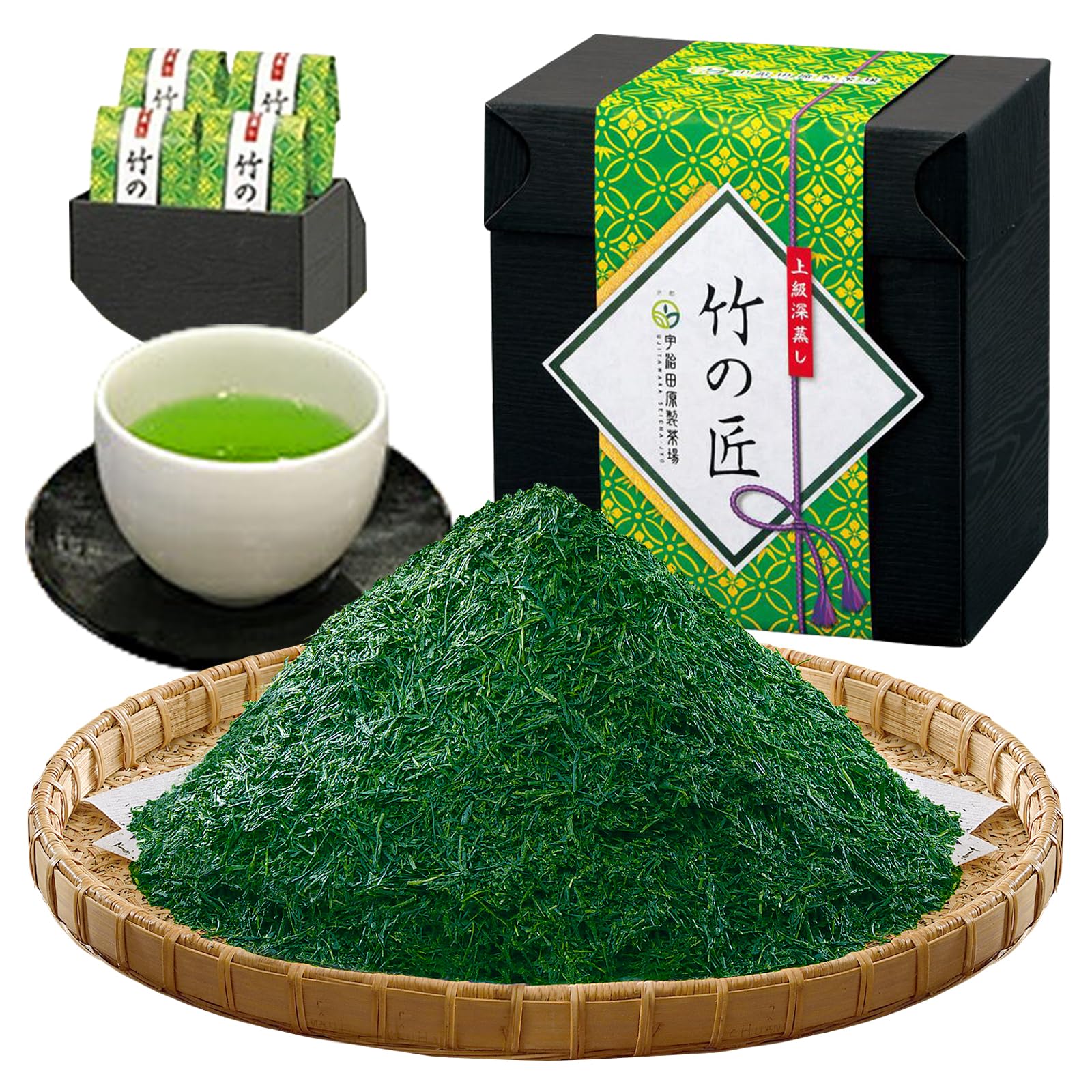 京都・宇治田原製茶場 深蒸し 茶葉 竹の匠 1kg (250g×4パック) 上級 煎茶 お茶 緑茶 宇治茶 日本茶 深蒸し茶 京都 茶箱 小分け 8,204円