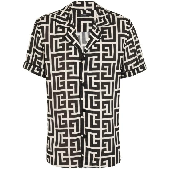 BALMAIN Men Shirts FH1HN011 VD01 GFE BLACK NEUTRALS