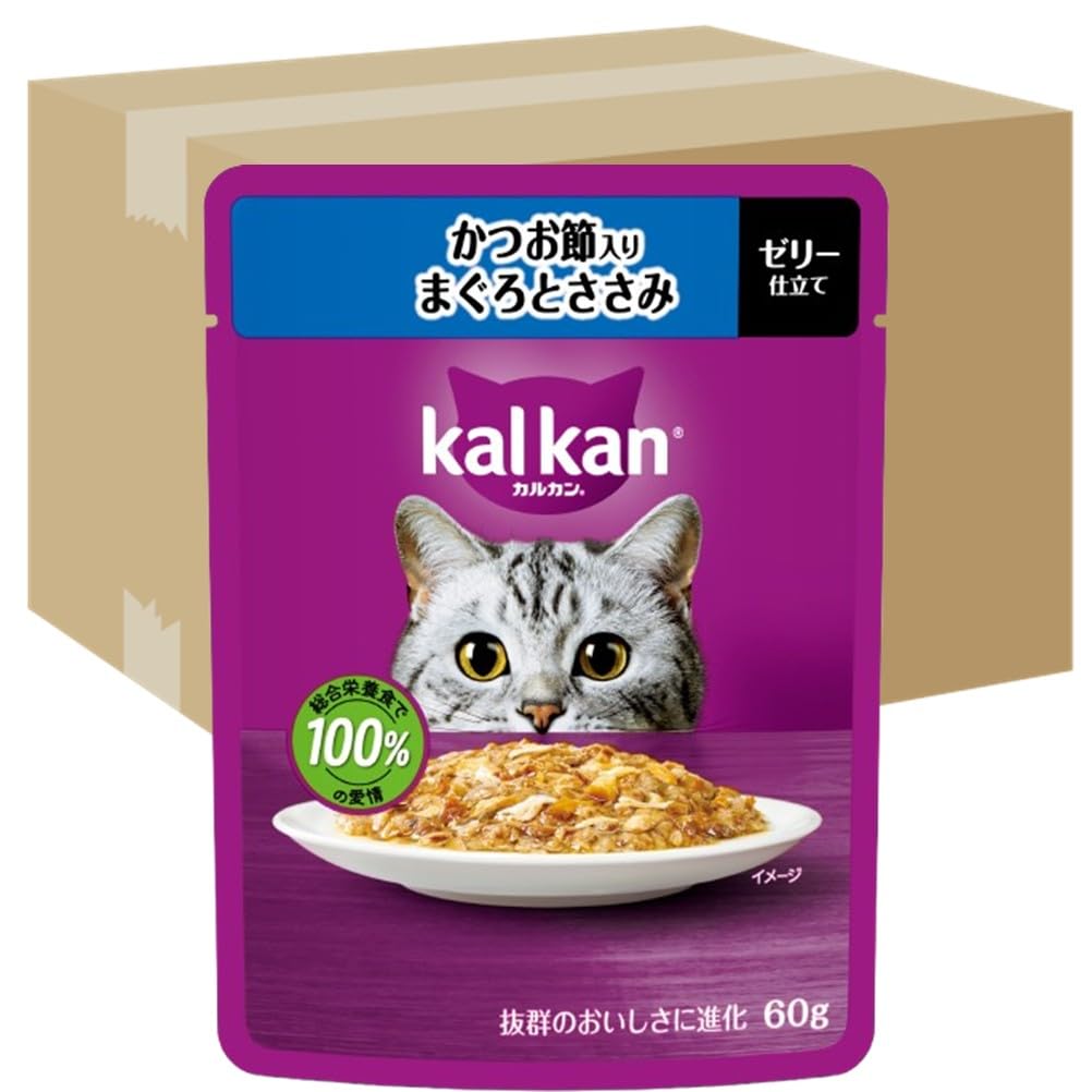 カルカン パウチ 1歳から 60g×120袋（12袋入り×10箱） かつお節入りまぐろとささみ 成猫用 ウェットフード キャットフード 総合栄養食 水分補給 毎日食べることを考えたウェット 猫 kal
