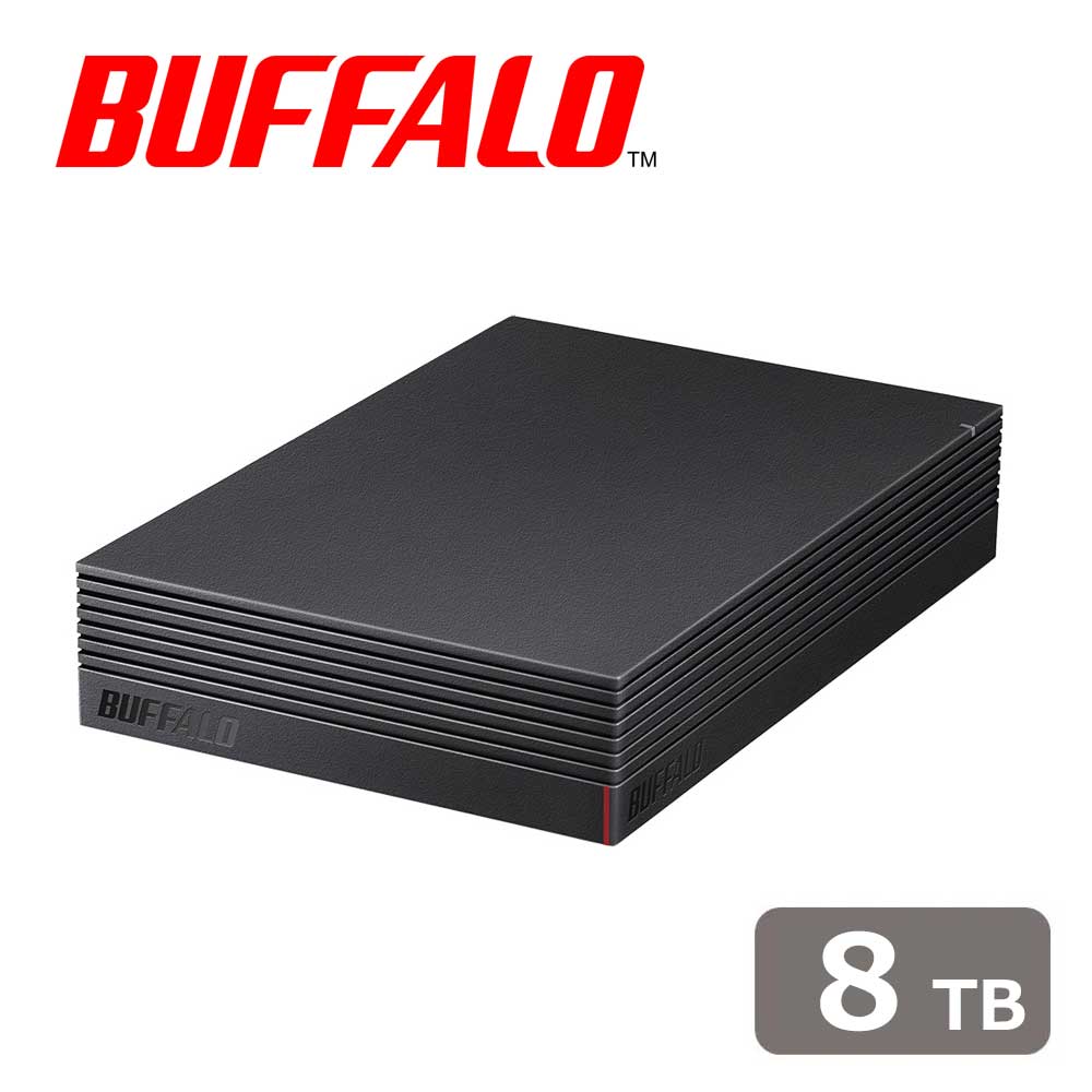 バッファローBUFFALO USB 3.2(Gen1)対応 外付けハードディスク 8TB HDEDS8U3BE 22,876円