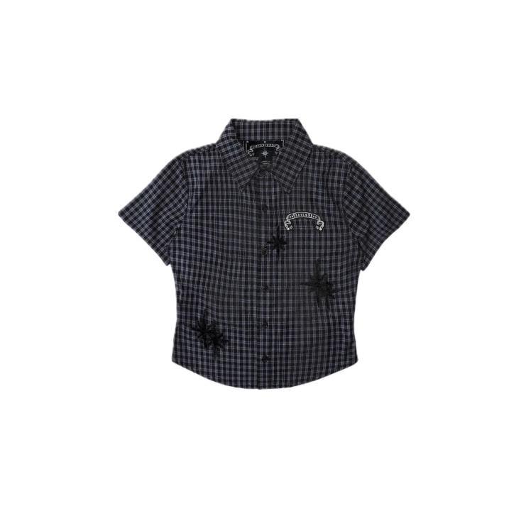 コスモ グラフィック ショートスリーブシャツ - チャコールブルーチェック
