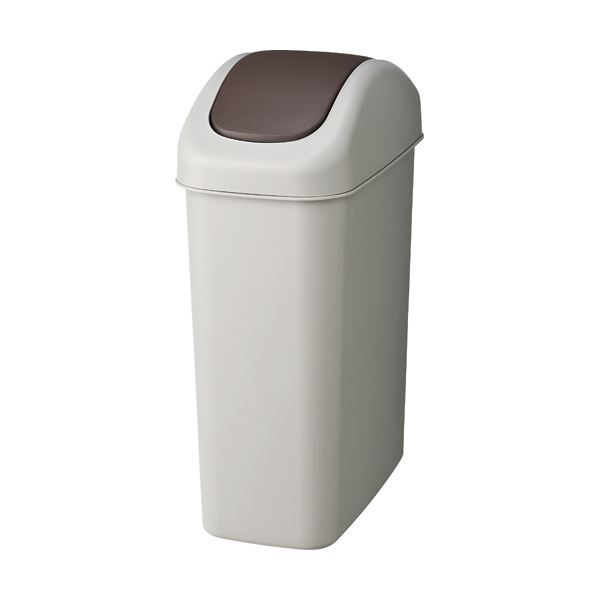 （まとめ）TANOSEE エコダストボックススイング L 27.2L グレー/ブラウン 1個 5セット