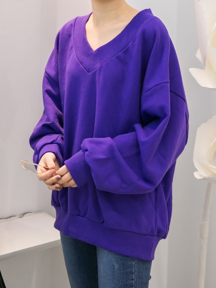 レディース 長袖 カットソー ワイドなボリューミー袖Vネックトレーナー3色 プルオーバー ジャケット コスプレ