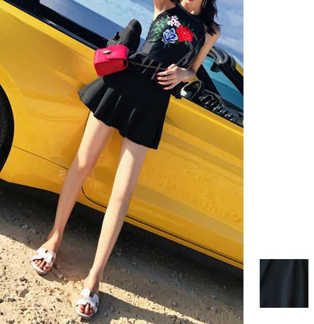 体型カバー 水着 ビキニ 大きいサイズ レディース 2019年新作 ビーチウェア 40代 30代 20代 フレアスカート 花柄 刺繍 フリル セットアッ