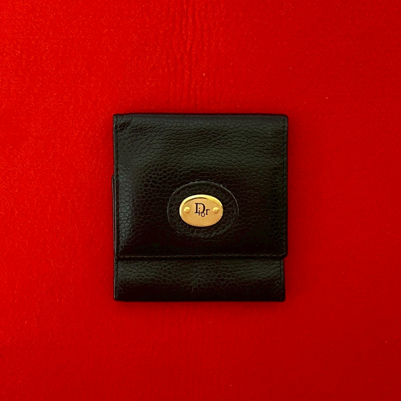 ヴィンテージ ロゴ 金具コインケース レザー ブラック 04061