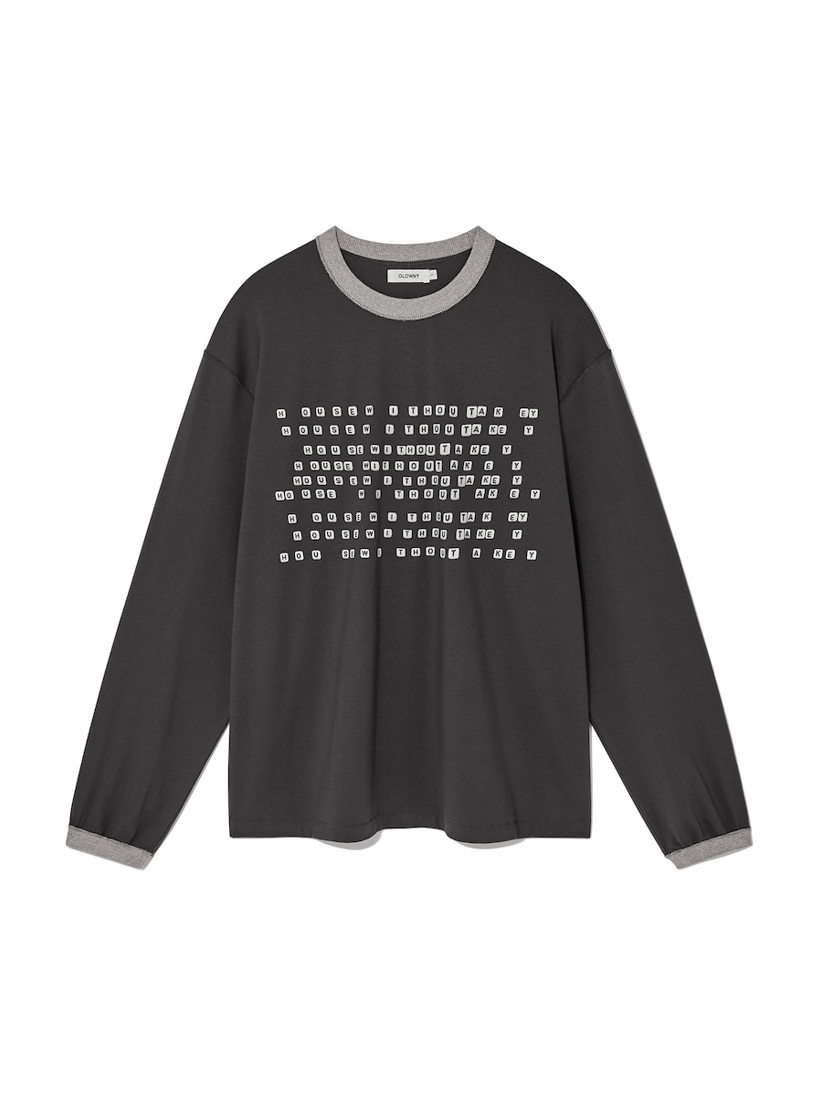 【GLOWNY】 HOUSE BOXY LONG SLEEVE : CHARCOAL