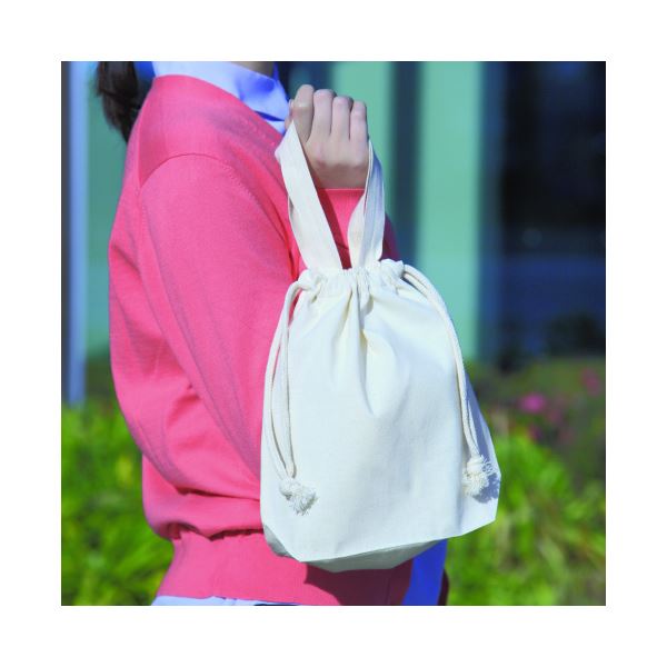 （まとめ） コットンエコ巾着 [x20セット]