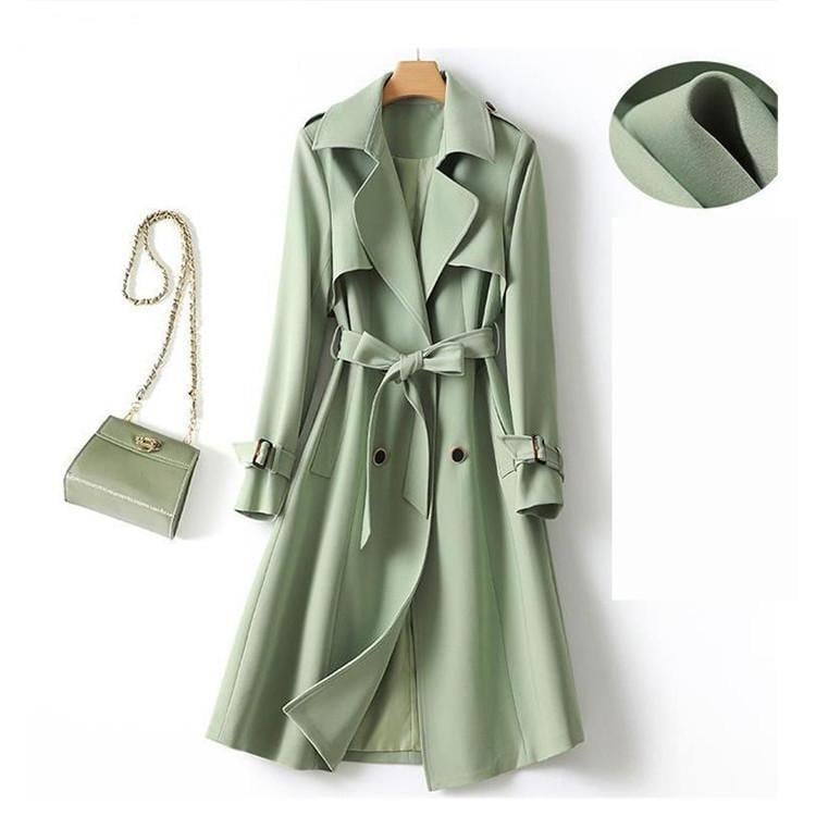 トレンチコート レディース ロング 厚手 aライン ベルト付き 無地 おしゃれ 春秋 アウター スプリングコート 就活 ビジネス 定番 通勤