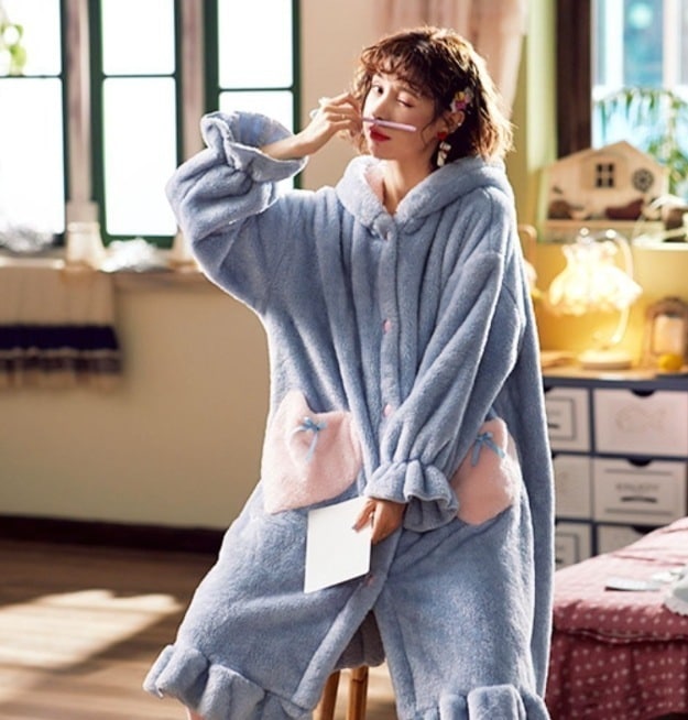 デート モテアイテム 部屋着 寝巻き ナイトウェア ガウン 着る毛布 長袖 もこもこ モコモコ 可愛い きれいめ 上品 おしゃれ かっこいい 可愛い ラブリー キュート ガーリー クール