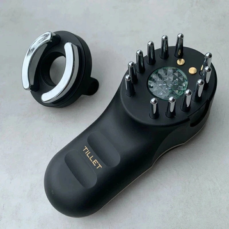 TILLET(ティレット) W-GEAR ブラック(正規品販売店 多機能 美顔器 美肌ケア EMS 頭皮ケア イオン導入 育毛 発毛促進 ホームケア ホームエステ エレクトロポレーション )