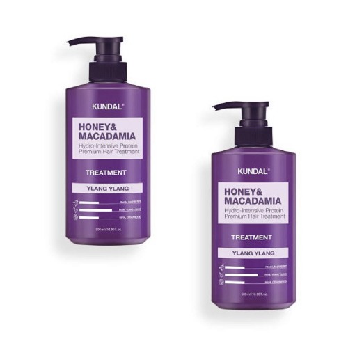クンダルプロテイントリートメントイランイラン500ml x 2つの香りのよい保湿栄養柔らかいヘアケアギフト