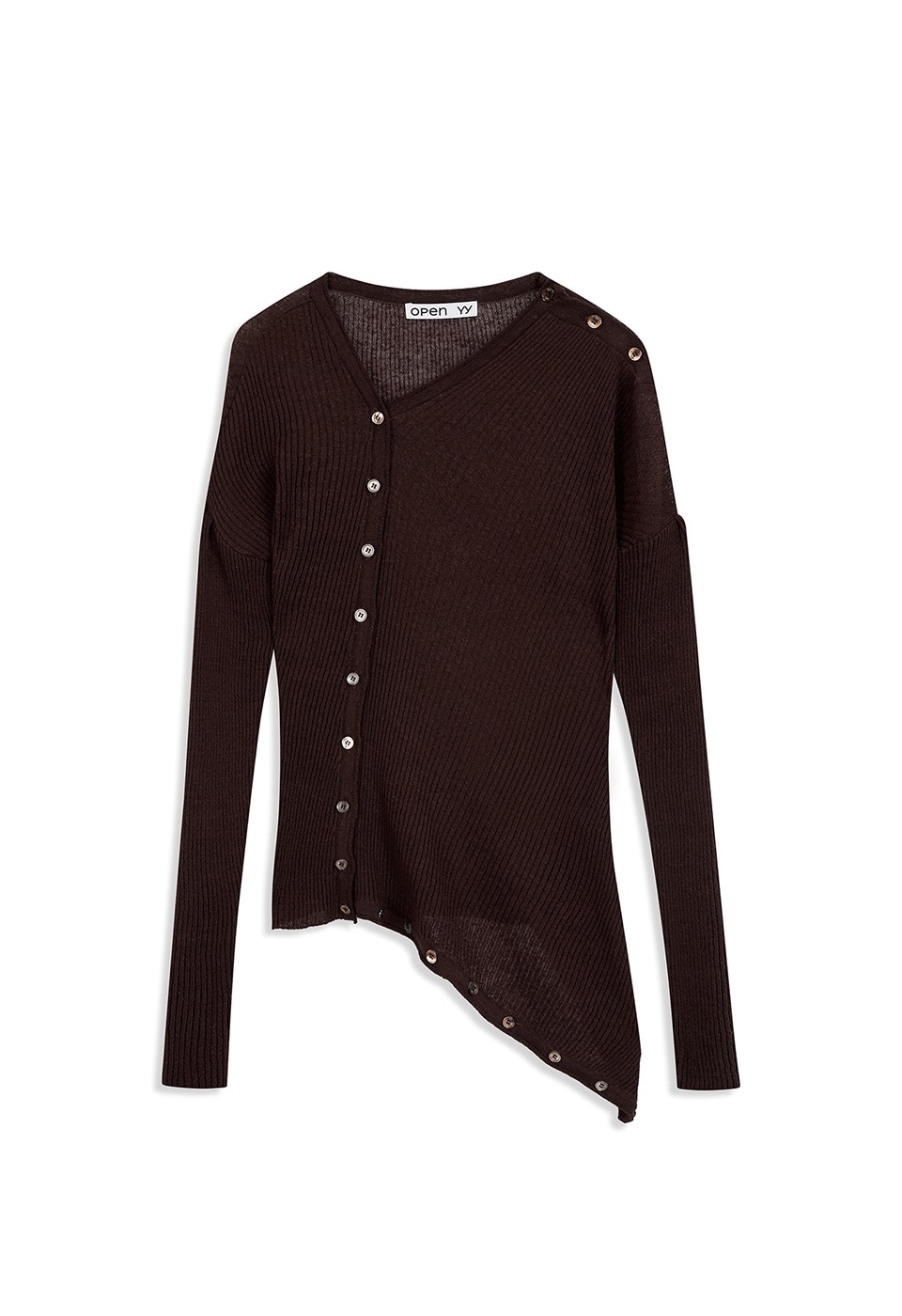 【OPEN Yy】 26SS CONVERTIBLE DRAPE CARDIGAN : BROWN