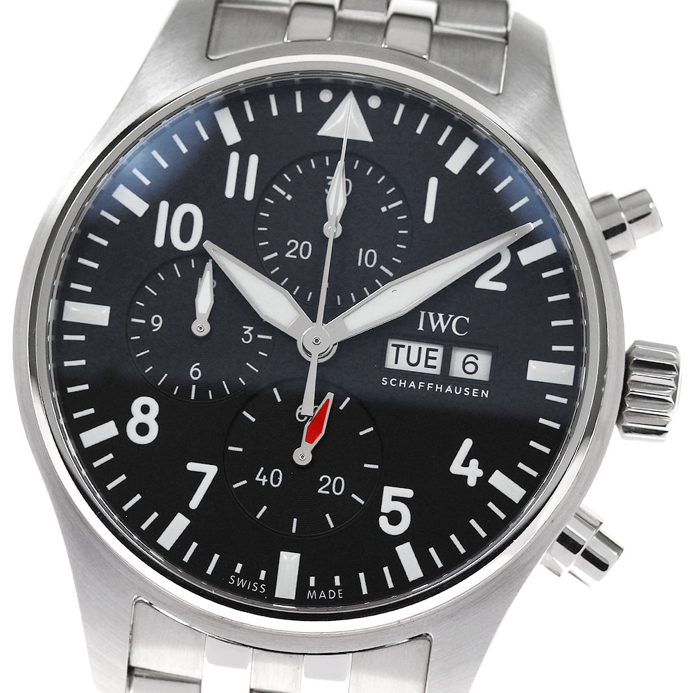 IWC IWC SCHAFFHAUSEN IW378001 パイロットウォッチ クロノグラフ 43MM 自動巻き メンズ 極美品 箱保証書付き_819701【中古】