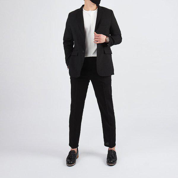 WO リネン スーツ ジャケット バック バンディング スラックス SET