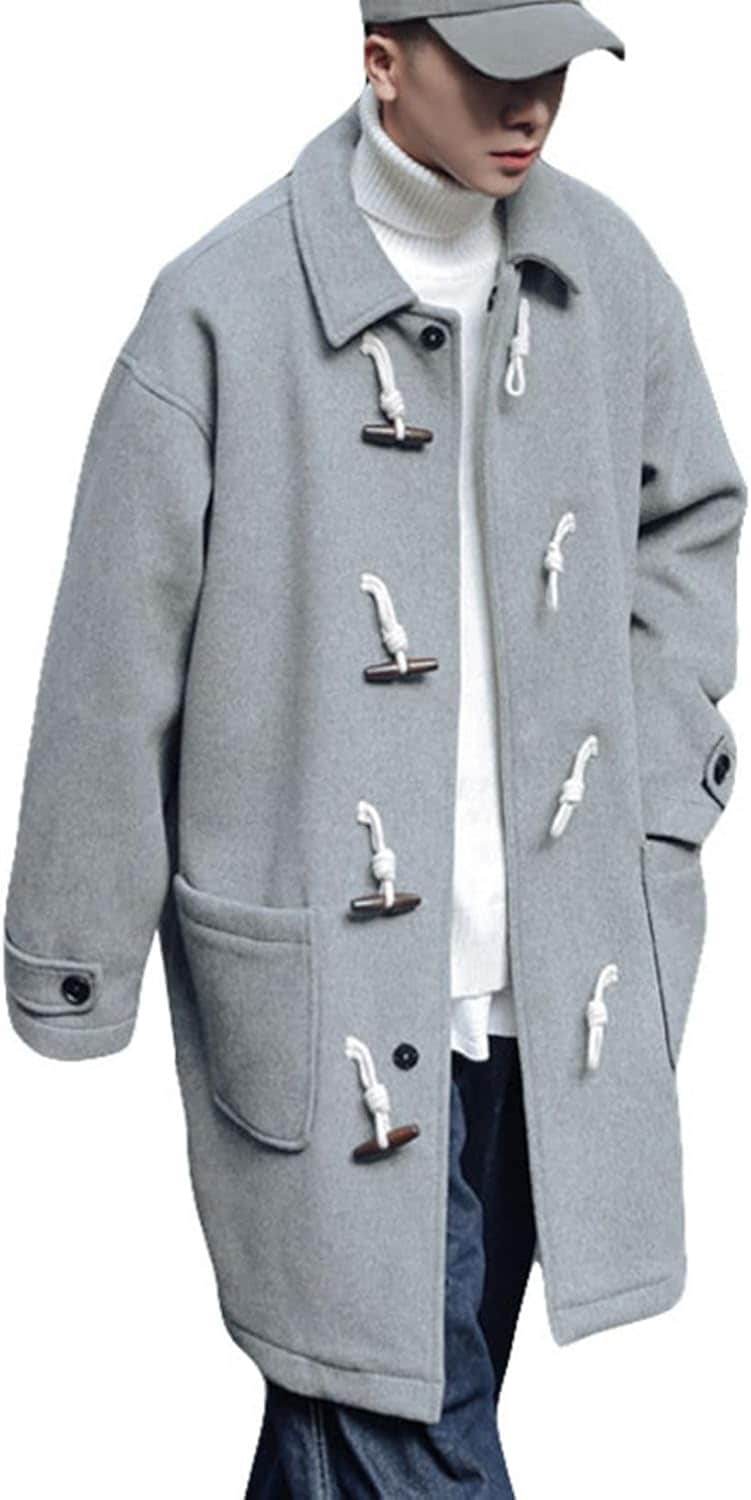 ラシャコート メンズ チェスターコート トグルボタン 折り襟 冬服 ロング丈 アウター 大きいサイズ カジュアル 暖かい 防寒 ジャケット 通学 通勤 ファッション カッコイイ トレンチコー