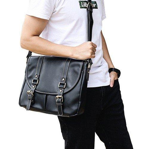 ショルダーバッグメンズビジネスメッセンジャーバッグ2way通勤通学出張旅行PUレザー