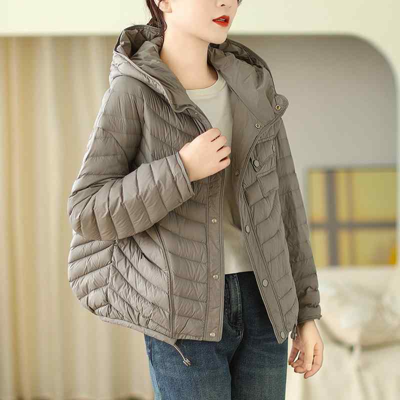 レディース ファッション 服 オシャレ カワイイ シンプル 大人カワイイ 大きいサイズ ライト ソリッドカラー ダウン コットンコート フード付き 長袖 暖かい