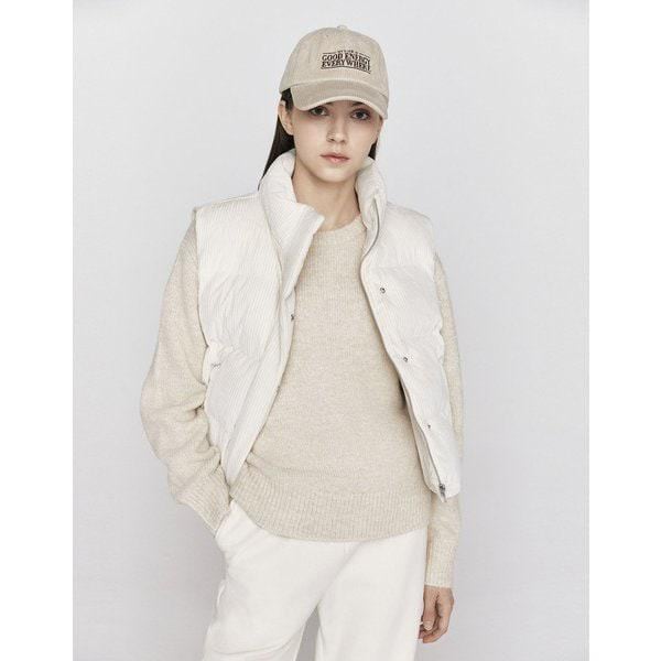 375907 NEW 女性 ハイネック パディングベスト (コーデュロイベルベット)