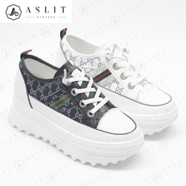 パターン 配色 ライン 身長アップスニーカー レディース スニーカー 6.5cm スニーカー