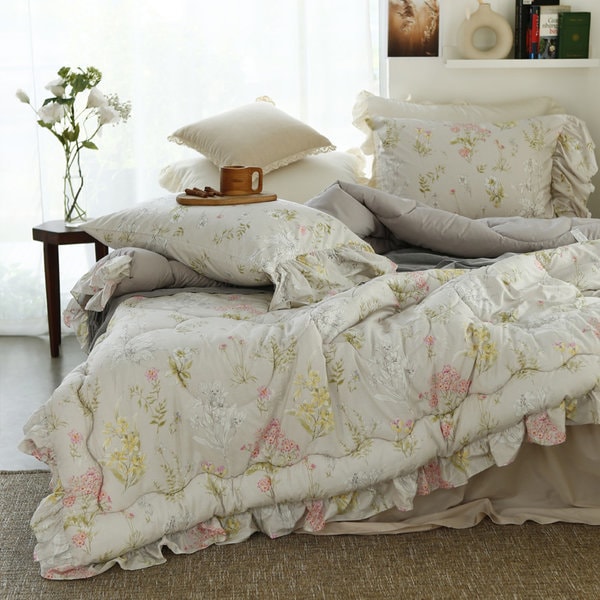 感性純綿フリル掛け布団セット SS/Q/K