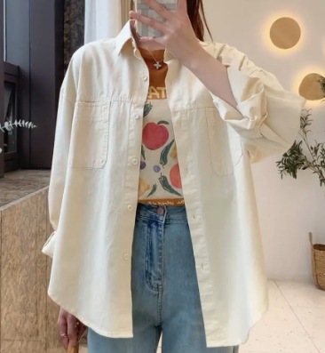 ジャケット シャツ 上着 羽織り 長袖 襟付き 前開き デニム カラーデニム シンプル カジュアル おしゃれ かっこいい レトロ こなれ感 ラフ メンズライク ボーイッシュ スポーティー 学生風 無地