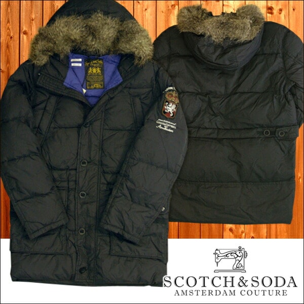 スコッチ&ソーダ スコッチアンドソーダ scotch&soda メンズ ミリタリー ダウンジャケット N-3B ブラック アウター ジャケット トップス カジュアル サーフ セレブ ストリート ヨーロ