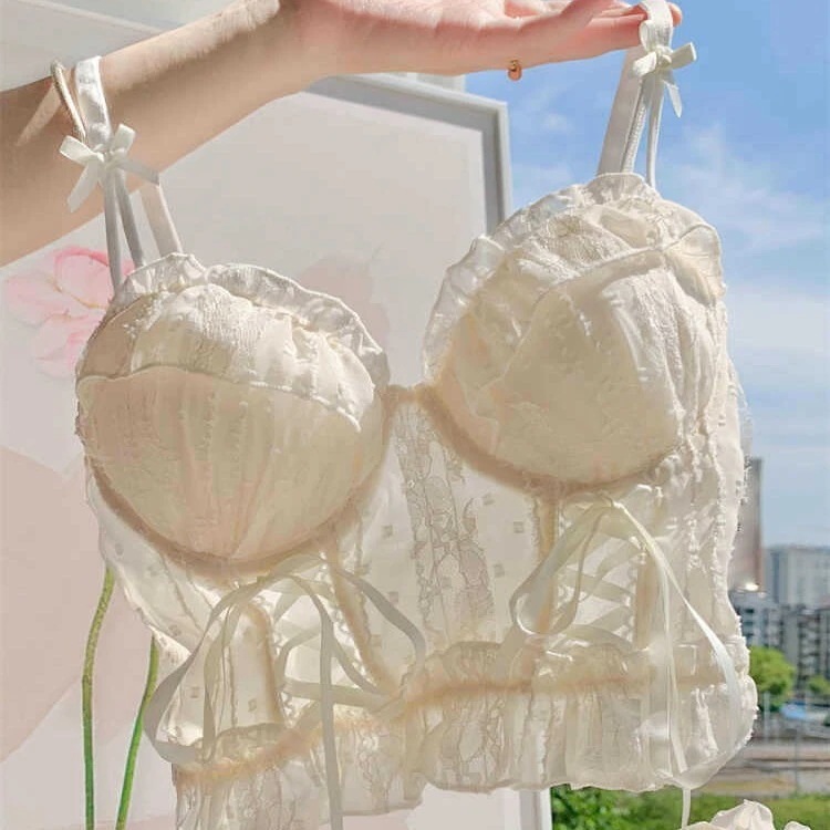 大好評！可愛いセット下着 のブラジャー レース セクシー 純粋な欲望 小さな胸 ギャザー 下着 女性 新作