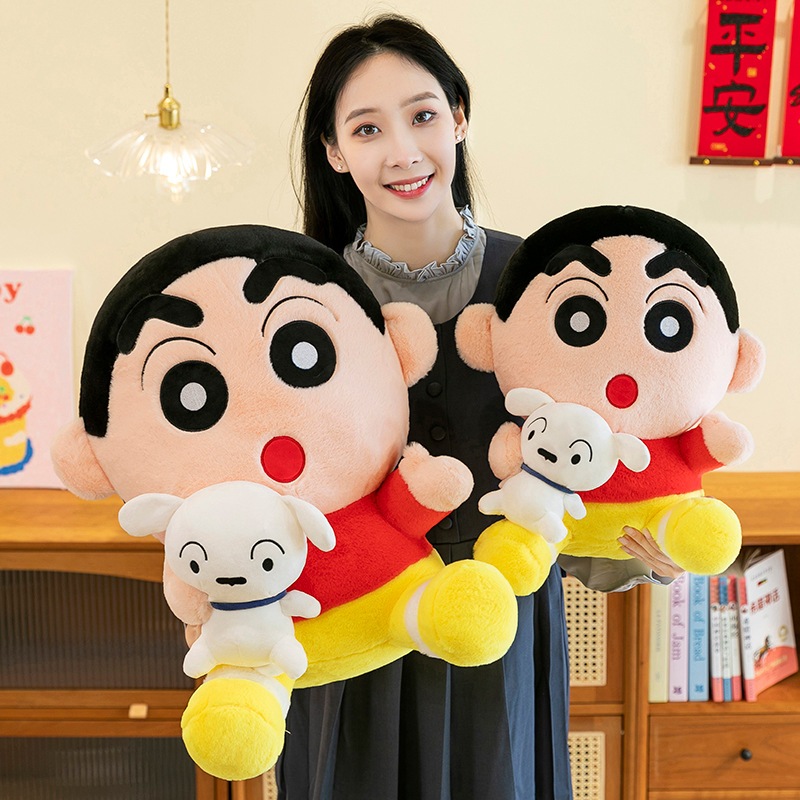 クレヨンしんちゃん 抱っこ犬ぬいぐるみ かわいい白い犬人形 子供の誕生日プレゼント 安眠枕