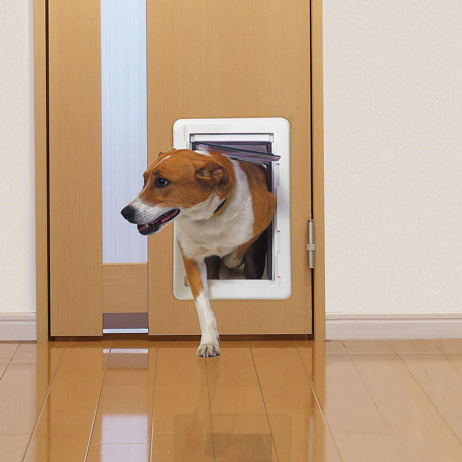 ペット用品 ペット~る オリジナル 中型 ホワイト - ペット専用ドア