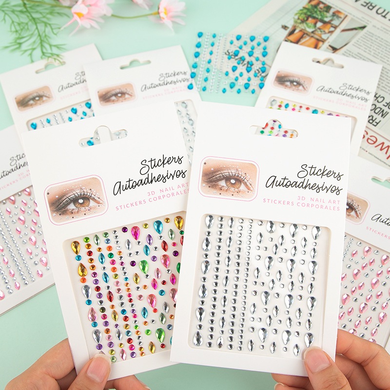 【1点ご購入 で10点プレゼントいたします】アイブロウシール涙ドリル目のアクリルアクセサリー子供の舞台顔シールダイヤモンドネイルアクセサリーシールクリスタル