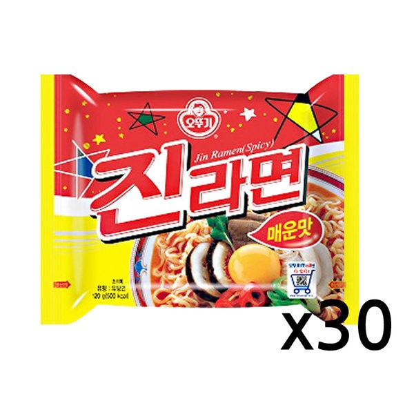 オットゥギ ジンラーメン 辛口x30袋 袋ラーメ