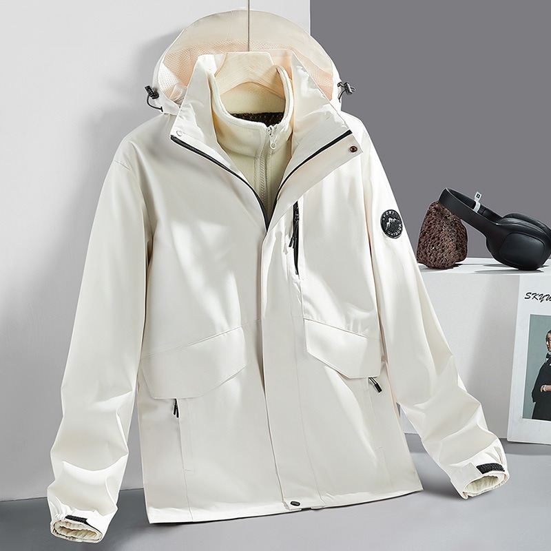 ジャンパーブルゾン パンチングジャケット スリーインワン メンズとレディース 防水 取り外し可能 2セット 防風 ハイキング ジャケット