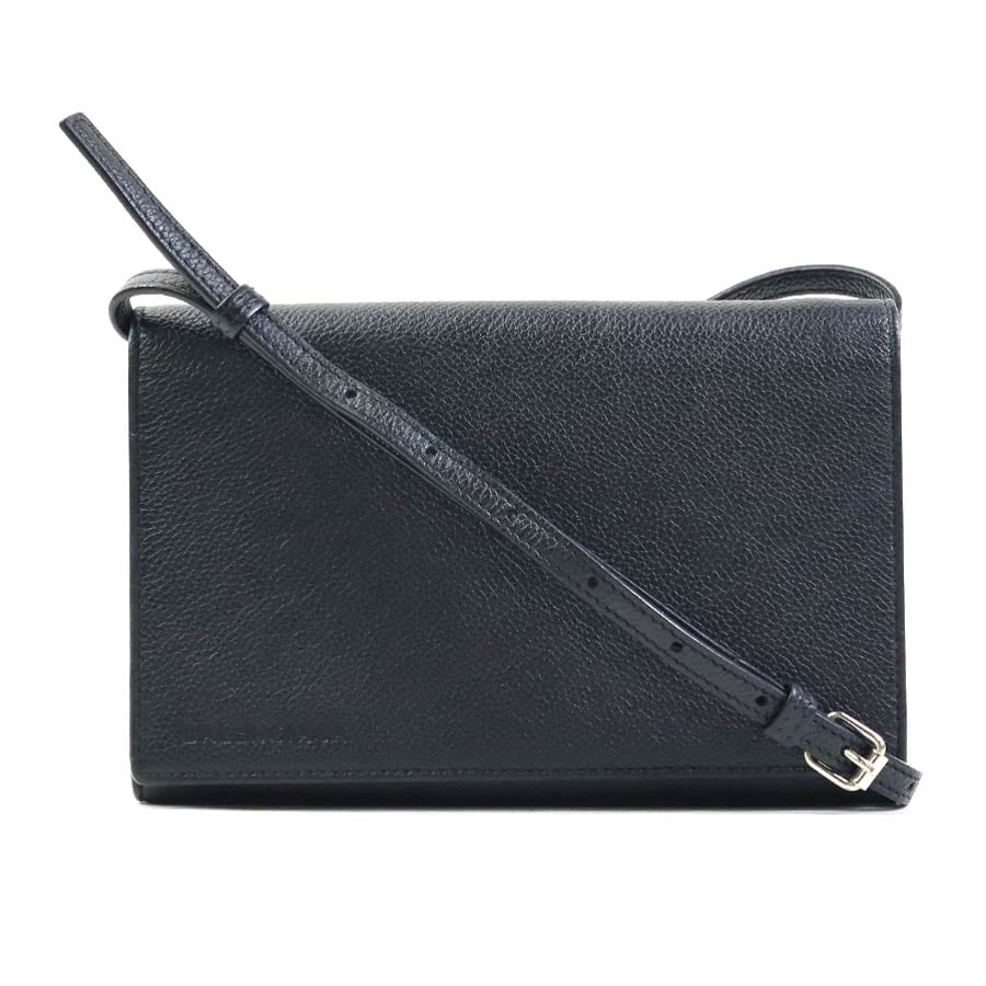 バレンシアガ BALENCIAGA ショルダーバッグ ショルダーポーチ レザー ブラック レディース h31332a