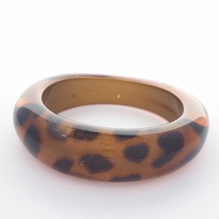 【美品】サルヴァトーレ フェラガモ レオパード クリアブラウンカラー 樹脂/プラスチック 【バングル】