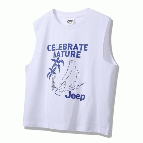 JEEP 男女兼用 ベアプリント ノースリーブ ノースリーブ タンクトップ__A JP2TSU616_