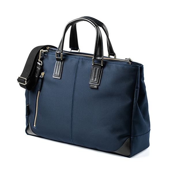 サンワダイレクト 日本製ビジネスバッグ(2WAY高強度ナイロン使用ネイビー) 200-BAG156NV 1個