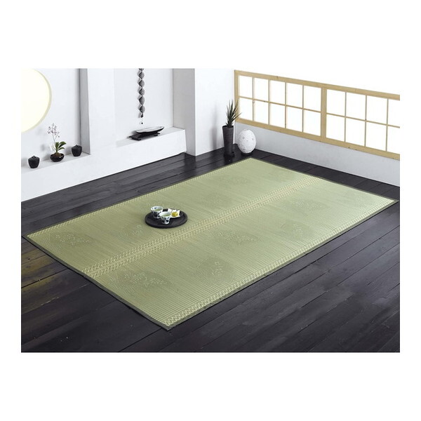 1080730010602 純国産 イ草花ござカーペット 『扇』 江戸間6畳(約261×352cm) メーカー直送 17,065円