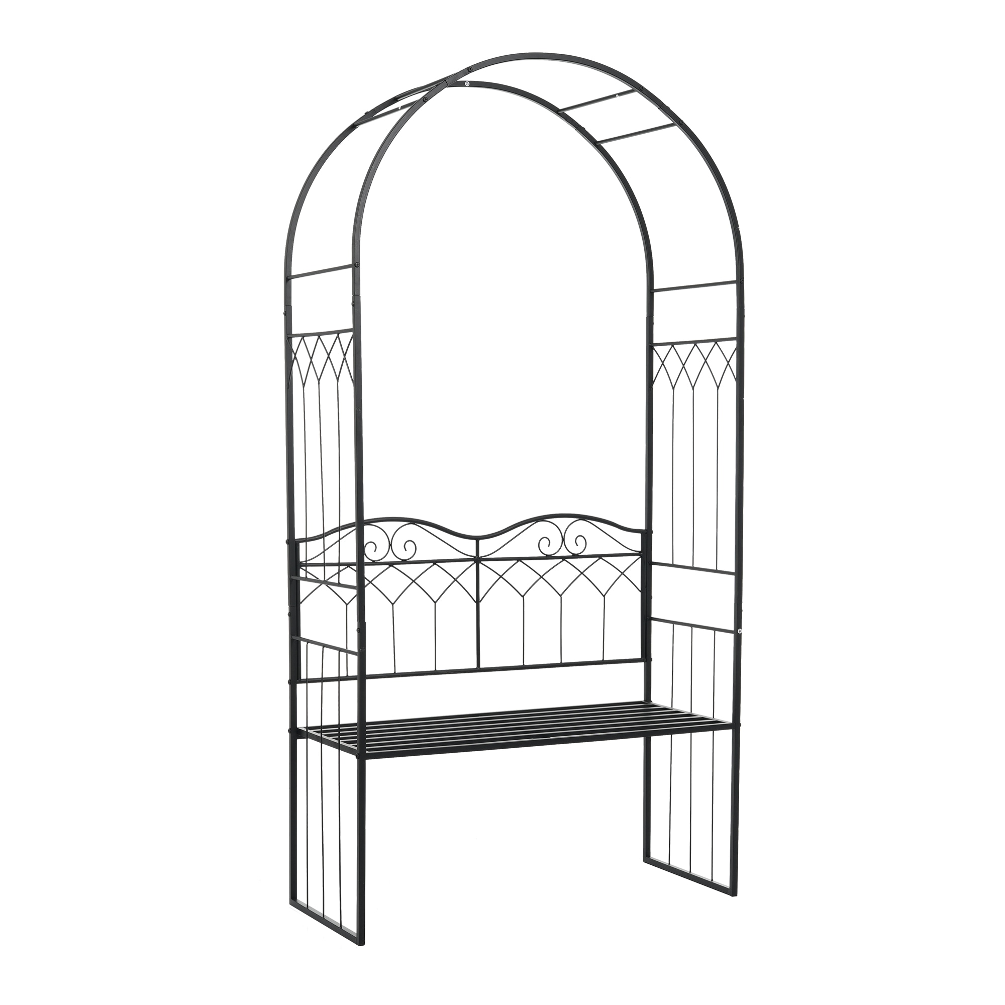 【国内倉庫出荷 送料無料】ガーデンベンチ 2人掛け ガーデンアーチ ローズアーチ 園芸 ガーデニング用品 ガーデン ファニチャー スチール 鉄製 薔薇アーチ 外 園芸用品 アーチ ガーデニング 花立て