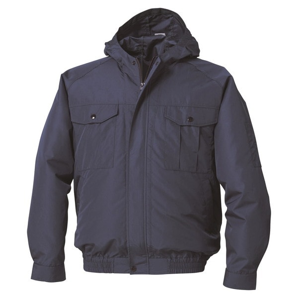 KU90810ダークブルーLL フード付ポリエステル製ワーク