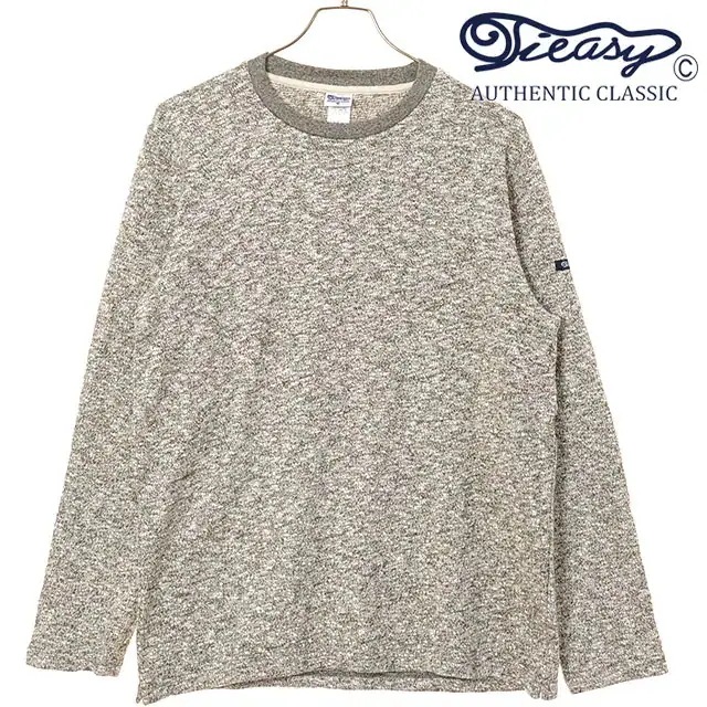 オリジナルクルーネックシャツ te002C メンズ トップス 長袖Tシャツ 日本製 MIX-CHARCOAL 正規取扱店