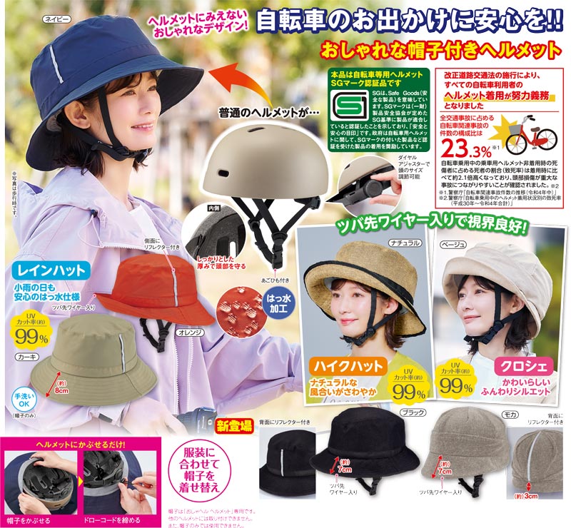 おしゃヘルヘルメット＋専用帽子セット