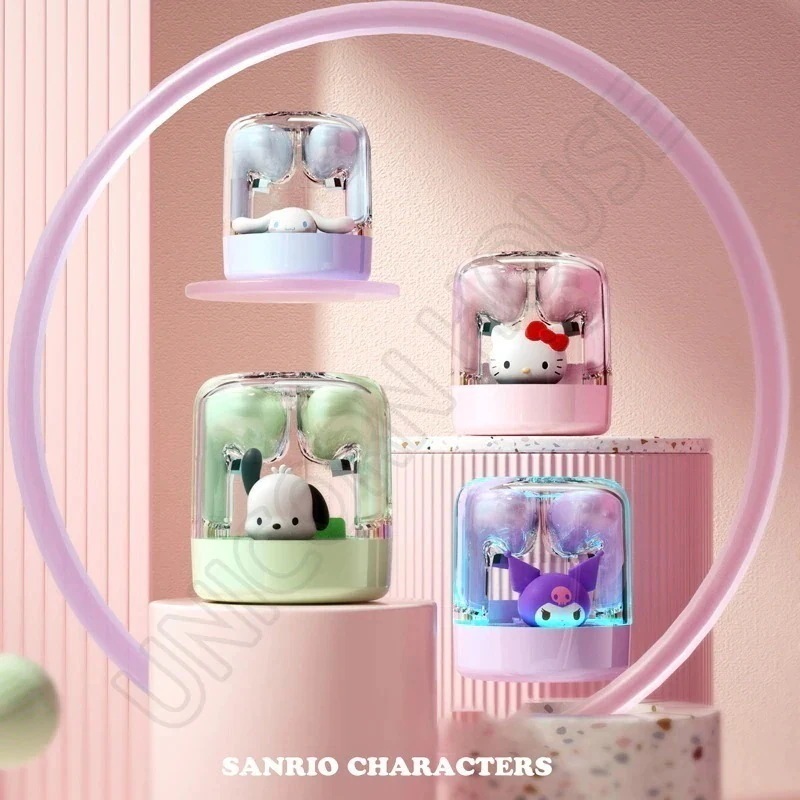 福袋2025サンリオワイヤレスイヤホン Bluetooth ヘッドセット クロミ透明ヘッドフォン 光れる 完全ワイヤレスイヤホン Bluetooth 5.3 ノイズキャンセリング ワイヤレスイヤホン