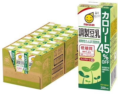 他サイト： マルサン 調製豆乳 カロリー45%オフ 200ml×24本の商品画像