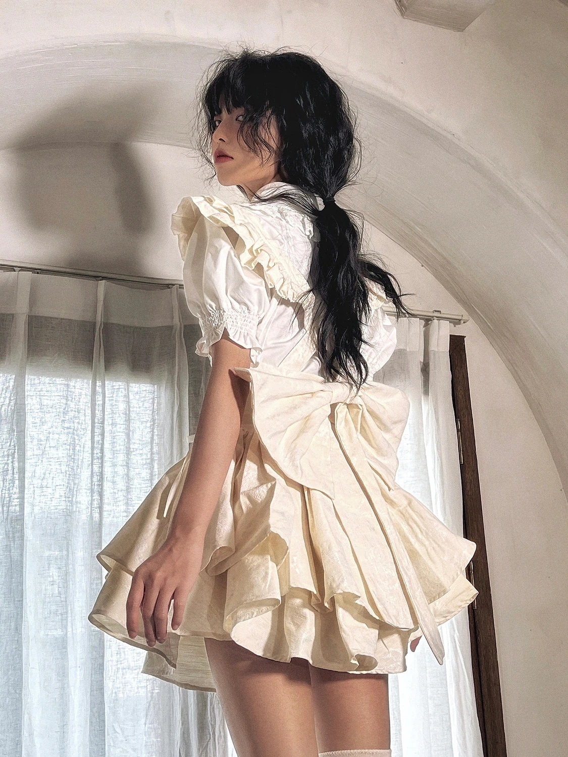 ロリータ コスプレ 可愛い 　サロペットスカート 着痩せ 大きい 蝶結び スカート 地雷系