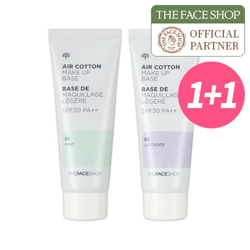 (1+1) エアコットンメイクアップベース - 35g (SPF30 PA++) #ミント #ラベンダー