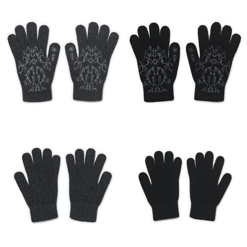 【HUGYOURSKIN】 DRAWING WOOL GLOVES : 2COLORS
