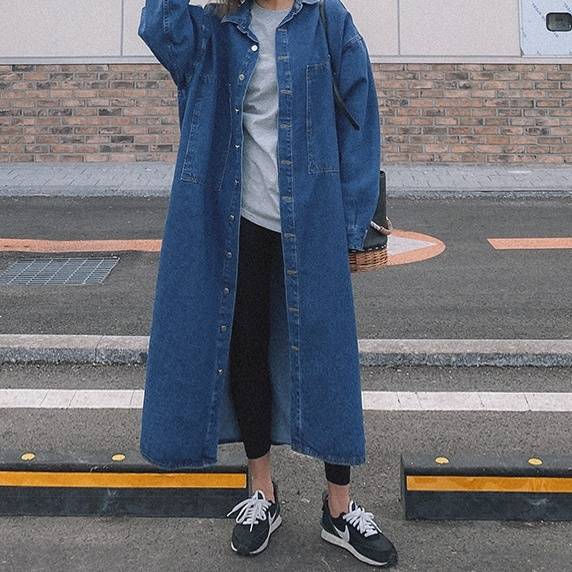 レディース アウター ジャケット デニムシャツ ワンピース ロングシャツ デニム ジーンズ ブルーデ