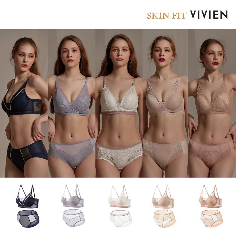 スキンフィット Vフィット アクア シームレス 補正 女性下着 ブラパンティーセット 5+5 10種