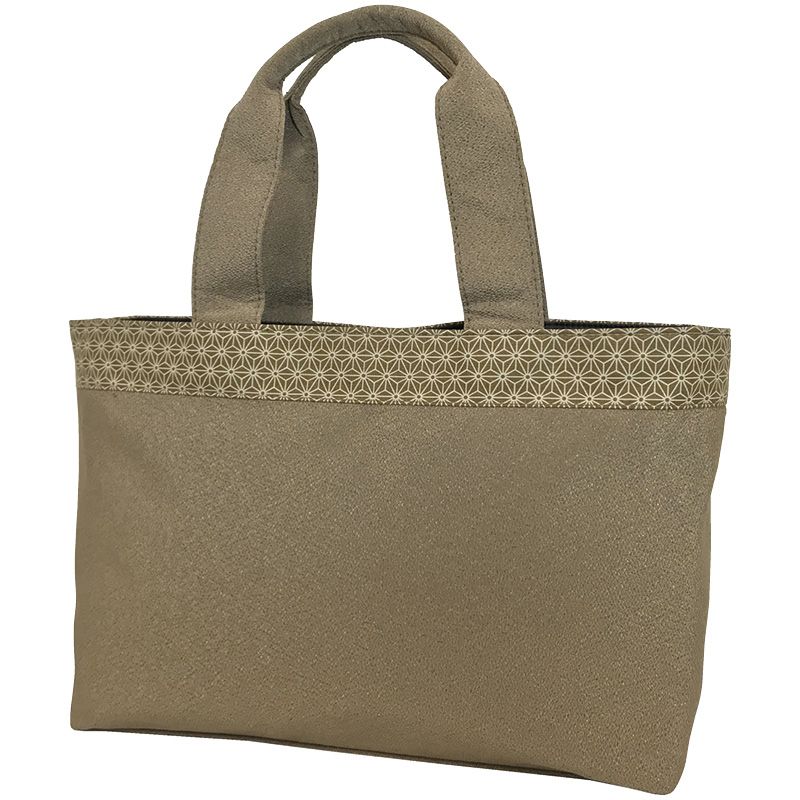 京都三昌 麻の葉柄手提げバッグ ベージュ 5,500円