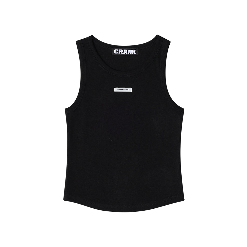 クルーネックノースリーブトップ